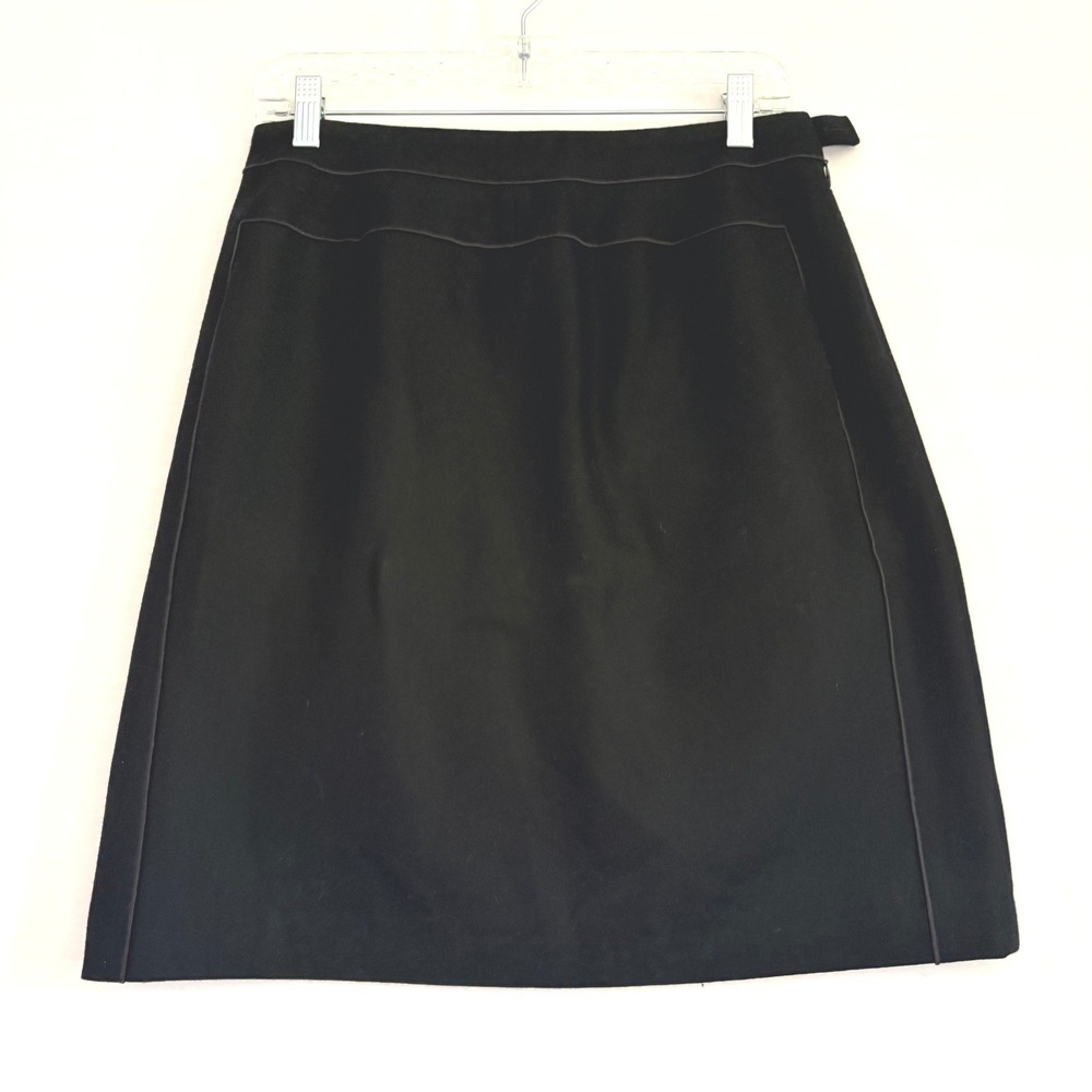 Harve Benard Wool Blend Pencil Skirt Black Scalloped Yoke Size 10 NWT - Picture 2 of 9